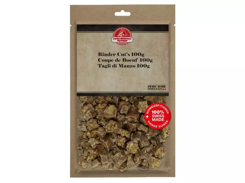 Swiss Mountain Petfood Kauartikel Swiss Beef Cuts, 100 g 1 Swiss Mountain Petfood Kauartikel Swiss Beef Cuts, 100 g