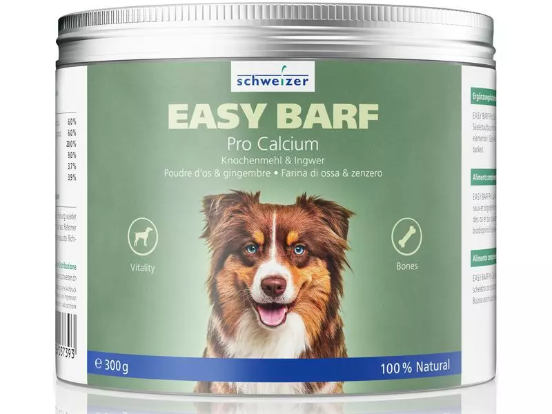 Eric Schweizer Hunde-Nahrungsergänzung Easy Barf Pro Calcium Pulver, 300 g 1 Eric Schweizer Hunde-Nahrungsergänzung Easy Barf Pro Calcium Pulver, 300 g