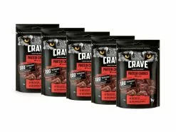 Crave Kausnack Protein Chunks Rind, 5 x 55 g