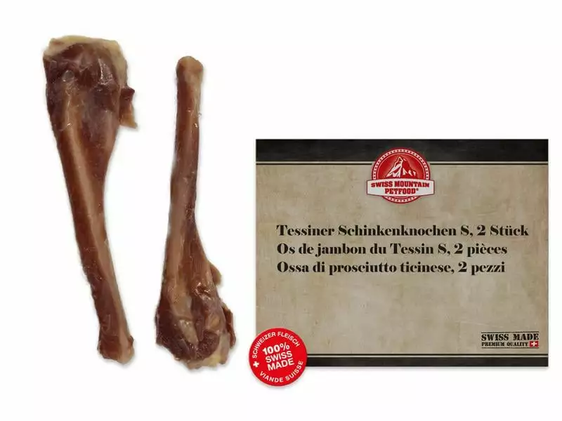Swiss Mountain Petfood Tessiner Schinkenknochen S, 2 Stk. à 40 - 60 g 1 Swiss Mountain Petfood Tessiner Schinkenknochen S, 2 Stk. à 40 - 60 g