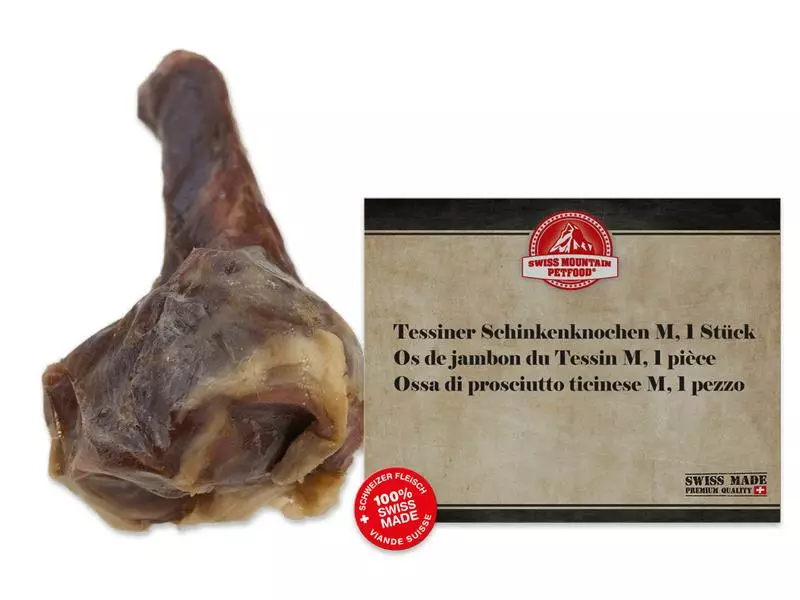 Swiss Mountain Petfood Tessiner Schinkenknochen M, 200 - 280 g 1 Swiss Mountain Petfood Tessiner Schinkenknochen M, 200 - 280 g