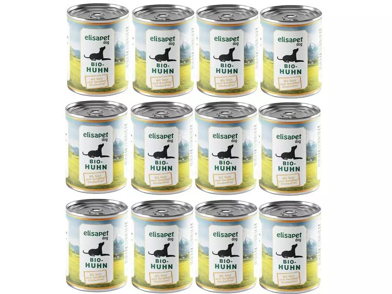 Elisapet Nassfutter Bio Huhn, 12 x 400 g 1 Elisapet Nassfutter Bio Huhn, 12 x 400 g