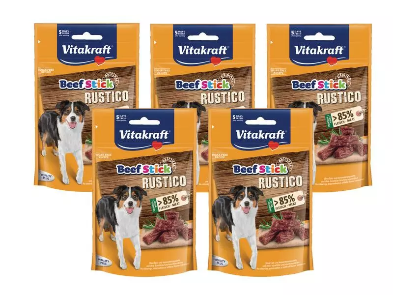 Vitakraft Leckerli Beef-Stick Rustico, Multipack 5 x 55 g 1 Vitakraft Leckerli Beef-Stick Rustico, Multipack 5 x 55 g