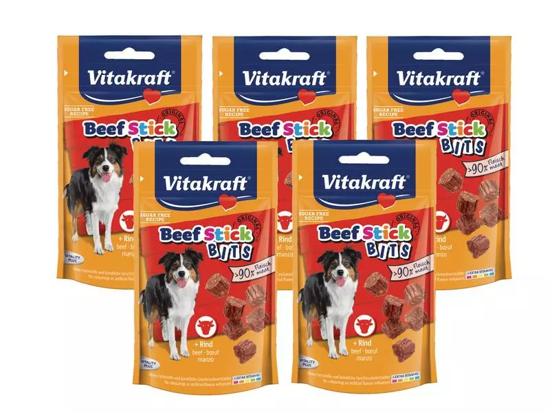Vitakraft Leckerli Beef-Stick Bits Rind, Multipack 5 x 40 g 1 Vitakraft Leckerli Beef-Stick Bits Rind, Multipack 5 x 40 g