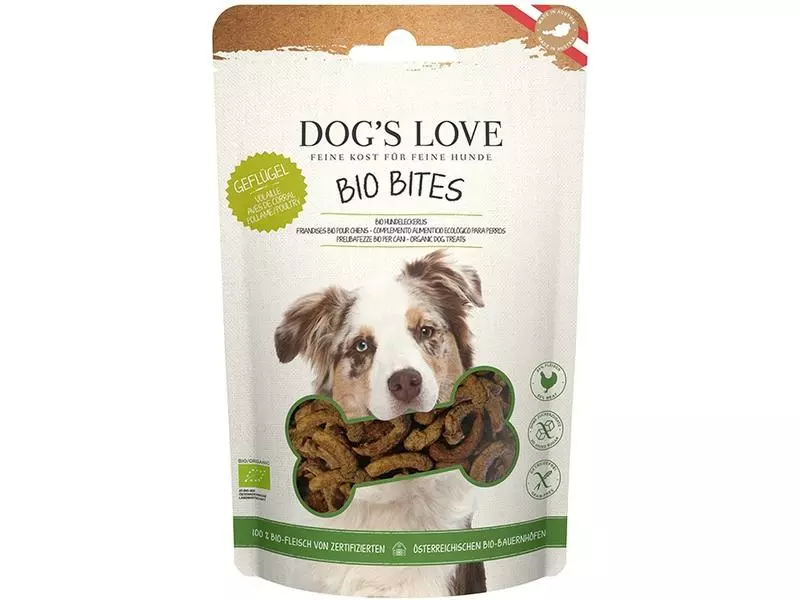 Dog's Love Leckerli BIO Bites Geflügel, 150 g 1 Dog's Love Leckerli BIO Bites Geflügel, 150 g