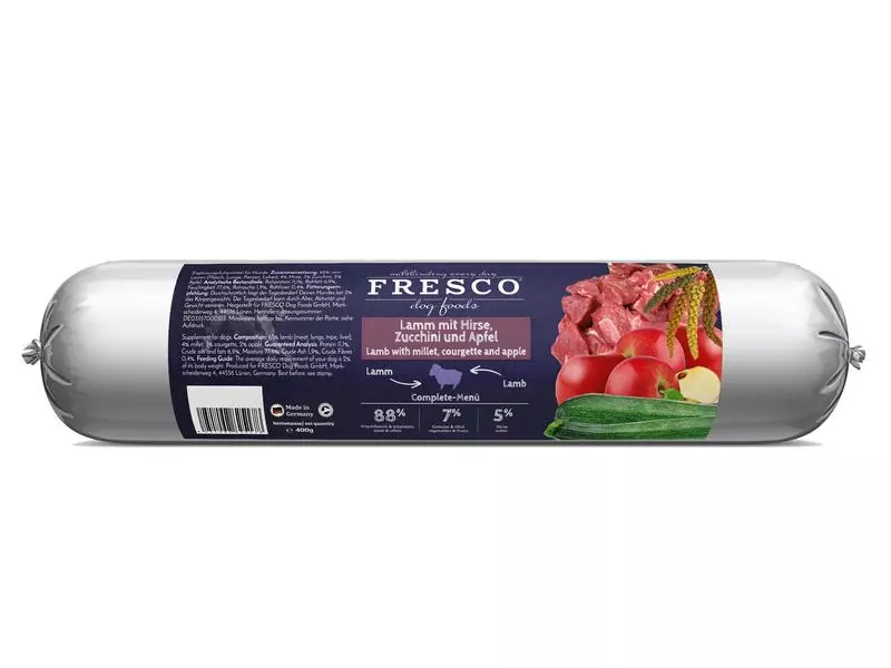 FRESCO Nassfutter BARF Lamm mit Hirse, 400 g 1 FRESCO Nassfutter BARF Lamm mit Hirse, 400 g
