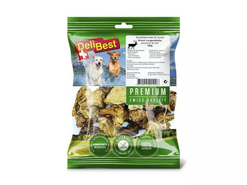 DeliBest Kausnack Premium Hirschlungenstücke, 100 g 1 DeliBest Kausnack Premium Hirschlungenstücke, 100 g