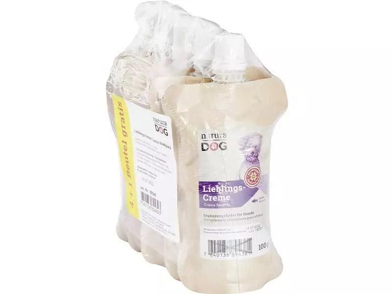 NaturaDog Leckerli Lieblingscreme Lachs, Multipack, 5 x 100 g 1 NaturaDog Leckerli Lieblingscreme Lachs, Multipack, 5 x 100 g