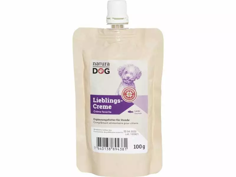 NaturaDog Leckerli Lieblingscreme Lachs, Multipack, 5 x 100 g 2 NaturaDog Leckerli Lieblingscreme Lachs, Multipack, 5 x 100 g - Image 2