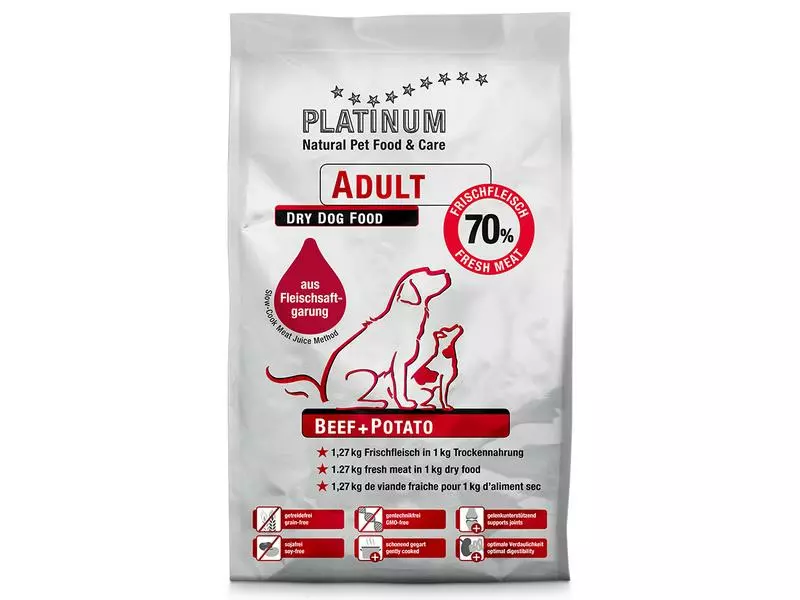 PLATINUM Halbfeuchtfutter Adult Rind, Kartoffel, 5 kg 1 PLATINUM Halbfeuchtfutter Adult Rind, Kartoffel, 5 kg