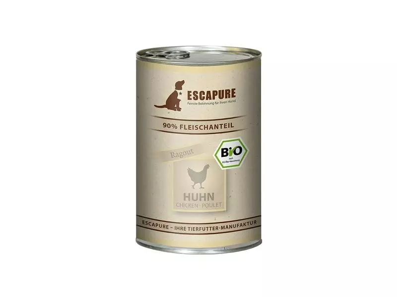 Escapure Nassfutter BIO Huhn Ragout, 400 g 1 Escapure Nassfutter BIO Huhn Ragout, 400 g