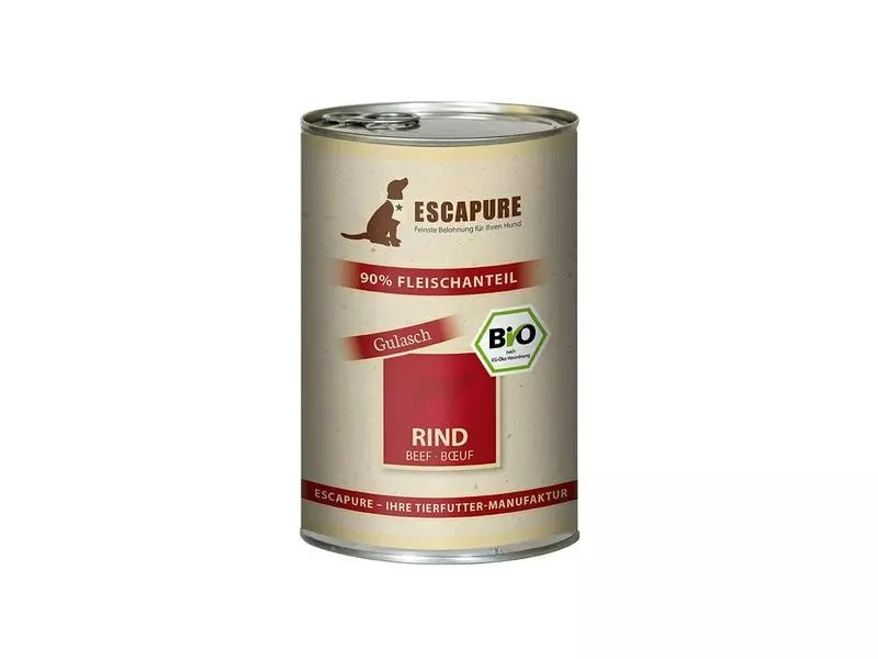 Escapure Nassfutter BIO Rinder Gulasch, 6 x 400 g 2 Escapure Nassfutter BIO Rinder Gulasch, 6 x 400 g - Image 2