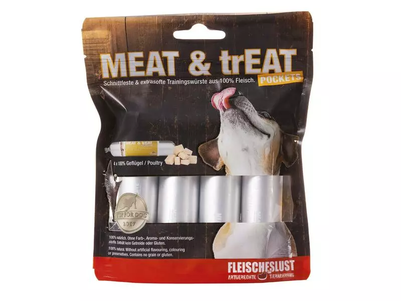 Fleischeslust Leckerli Meat & Treat Pockets Geflügel, 4 x 40 g 1 Fleischeslust Leckerli Meat & Treat Pockets Geflügel, 4 x 40 g