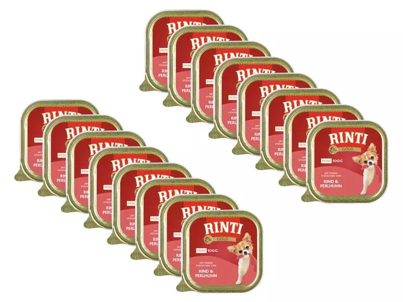 Rinti Nassfutter Gold Mini Rind & Perlhuhn, 16 x 100 g 1 Rinti Nassfutter Gold Mini Rind & Perlhuhn, 16 x 100 g