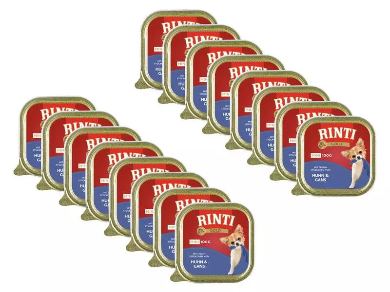Rinti Nassfutter Gold Mini Huhn & Gans, 16 x 100 g 1 Rinti Nassfutter Gold Mini Huhn & Gans, 16 x 100 g