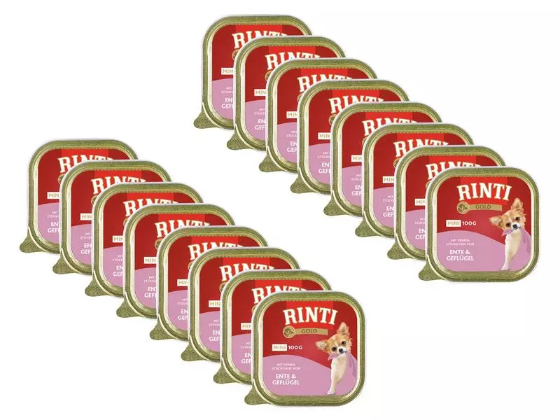 Rinti Nassfutter Gold Mini Ente & Geflügel, 16 x 100 g 1 Rinti Nassfutter Gold Mini Ente & Geflügel, 16 x 100 g