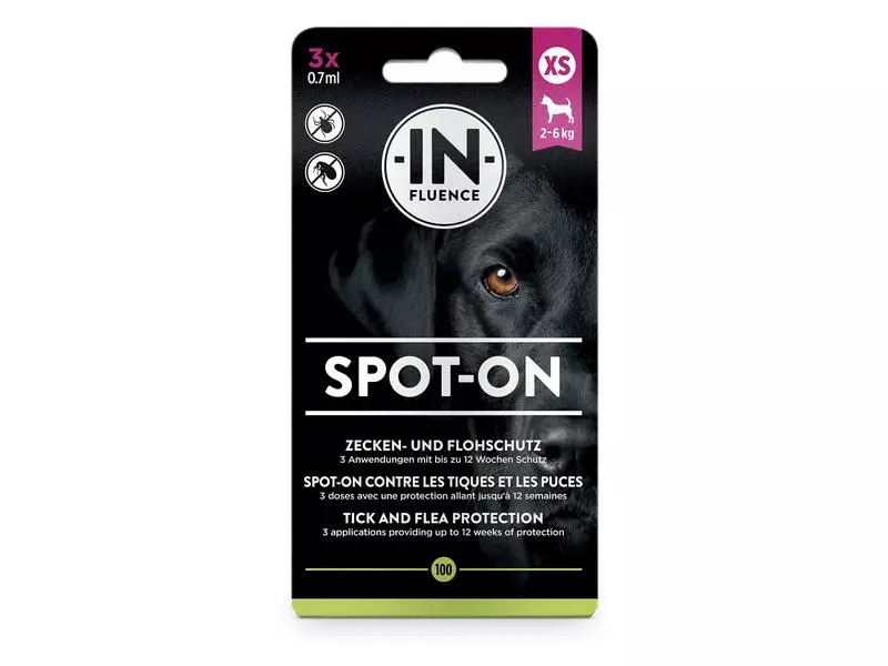IN-FLUENCE Anti-Parasit-Tropfen Spot-On XS, 3 x 0.7 ml 1 IN-FLUENCE Anti-Parasit-Tropfen Spot-On XS, 3 x 0.7 ml
