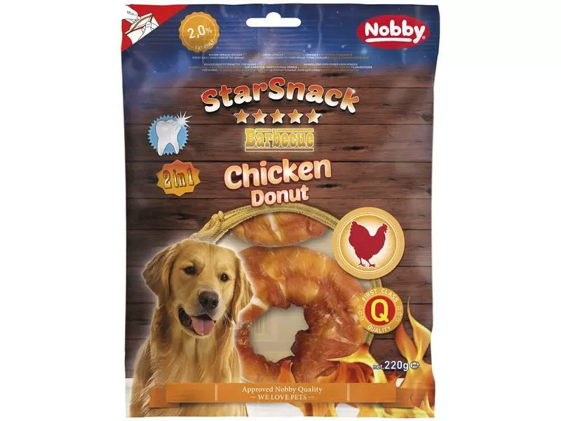 Nobby Kausnack StarSnack Barbecue Chicken Donut, 10 cm, 2 Stück 1 Nobby Kausnack StarSnack Barbecue Chicken Donut, 10 cm, 2 Stück