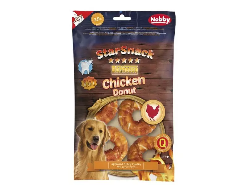 Nobby Kausnack StarSnack Barbecue Chicken Donut, 5 cm, 5 Stück 1 Nobby Kausnack StarSnack Barbecue Chicken Donut, 5 cm, 5 Stück