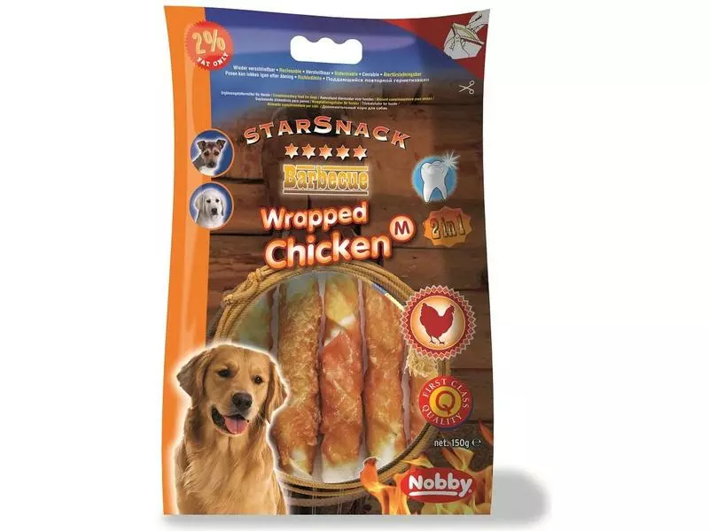 Nobby Kausnack StarSnack Barbecue Wrapped Chicken M, 150 g 1 Nobby Kausnack StarSnack Barbecue Wrapped Chicken M, 150 g