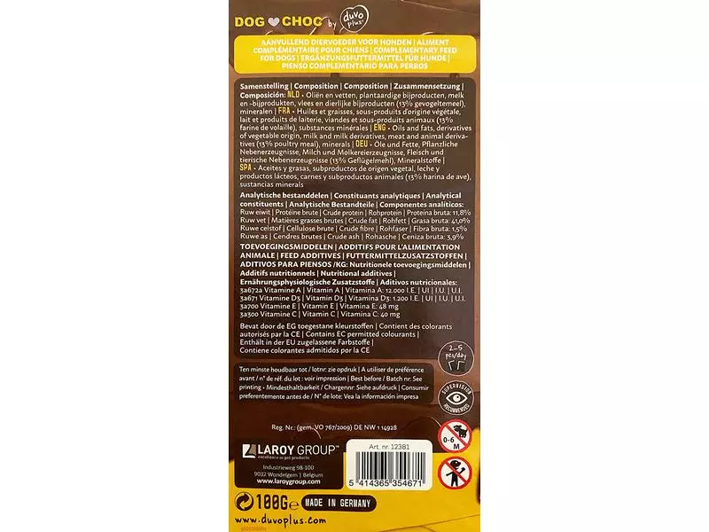 Duvoplus Leckerli Dog-Choc Huhn, 100 g 2 Duvoplus Leckerli Dog-Choc Huhn, 100 g - Image 2