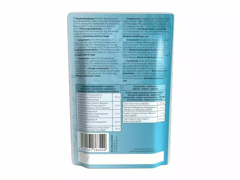 Dogz finefood Nassfutter No.12 Wild & Hering, 100 g 2 Dogz finefood Nassfutter No.12 Wild & Hering, 100 g - Image 2