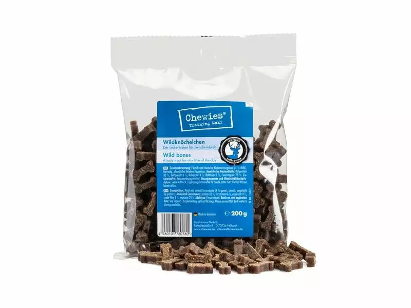 Chewies Leckerli Training Maxi Wildknöchelchen, 200 g 1 Chewies Leckerli Training Maxi Wildknöchelchen, 200 g