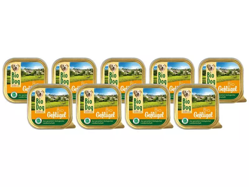 BioDog Nassfutter Geflügel, 9 x 300g 1 BioDog Nassfutter Geflügel, 9 x 300g