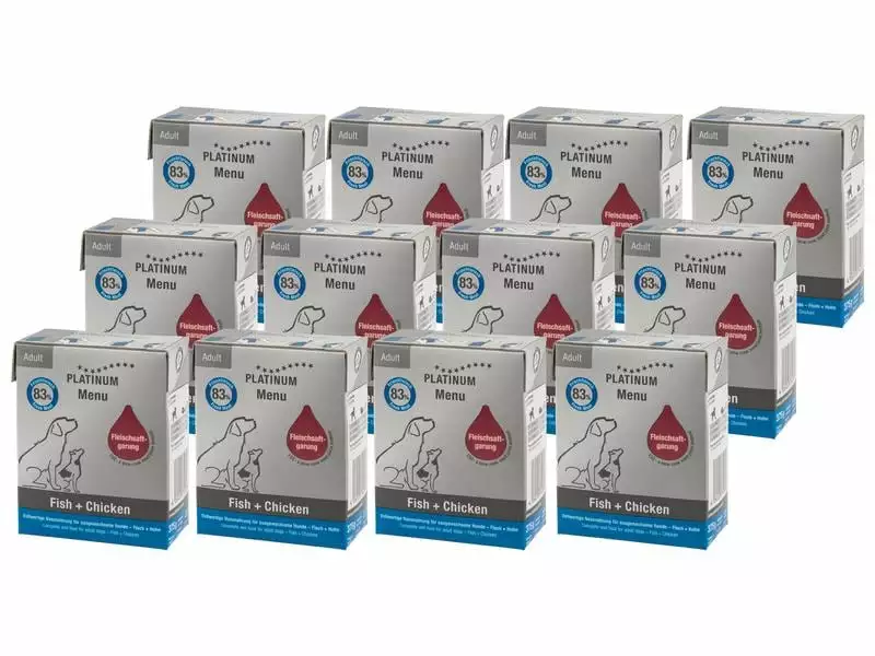 PLATINUM Nassfutter Adult Menu Fisch & Huhn, 12 x 375 g 1 PLATINUM Nassfutter Adult Menu Fisch & Huhn, 12 x 375 g