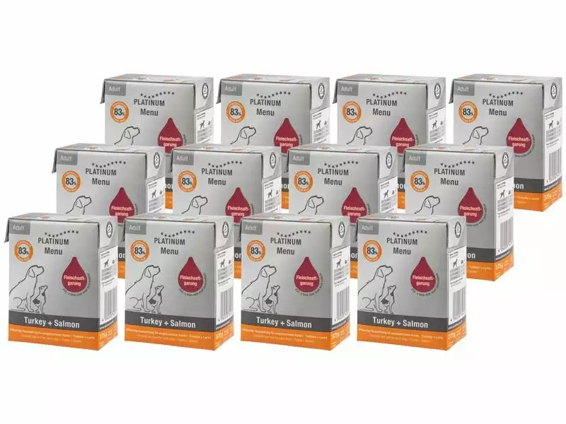 PLATINUM Nassfutter Adult Menu Truthahn & Lachs, 12 x 375 g 1 PLATINUM Nassfutter Adult Menu Truthahn & Lachs, 12 x 375 g