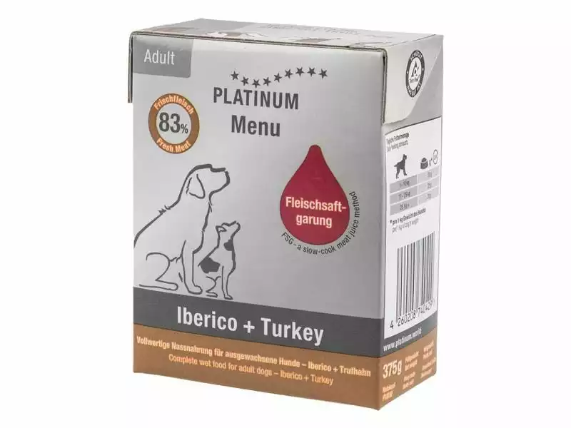 PLATINUM Nassfutter Adult Menu Iberico & Truthahn, 12 x 375 g 2 PLATINUM Nassfutter Adult Menu Iberico & Truthahn, 12 x 375 g - Image 2