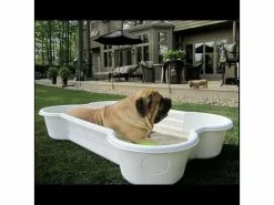 ONE DOG ONE BONE Hundepool Knochenform, Weiss, 167.6 x 111.8 x 27.9 cm -Hundewelt Verkäufe 221768215 xxl