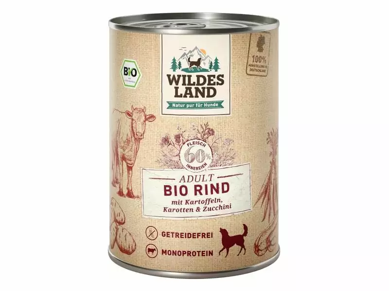 Wildes Land Nassfutter Rind mit Kartoffeln, Karotten & Zucchini 6x400 g 1 Wildes Land Nassfutter Rind mit Kartoffeln, Karotten & Zucchini 6x400 g