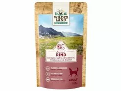 Wildes Land Nassfutter Rind mit Süsskartoffeln & Heidelbeeren 150g