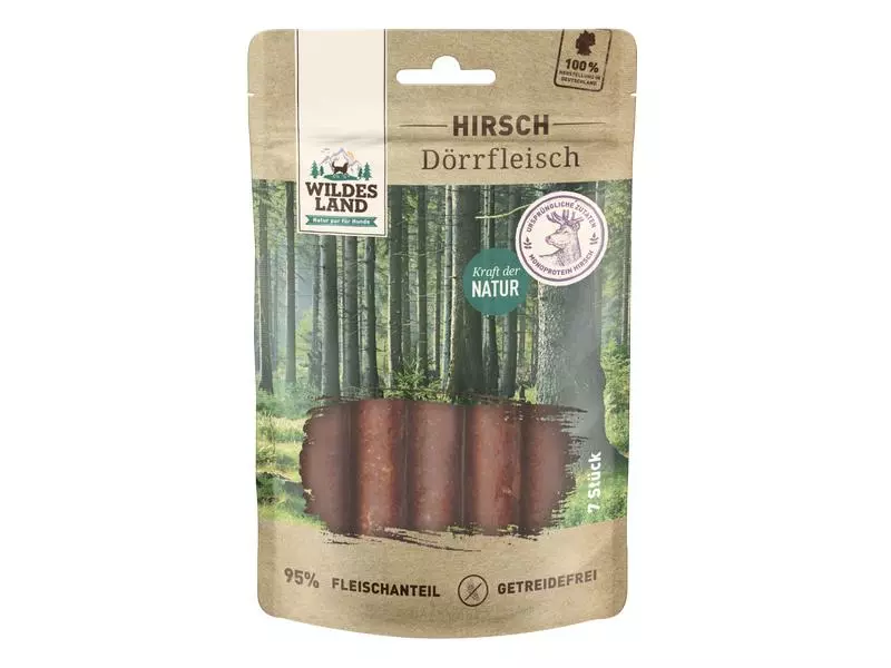 Wildes Land Snack Dörrfleisch Hirsch, 7 Stk 1 Wildes Land Snack Dörrfleisch Hirsch, 7 Stk
