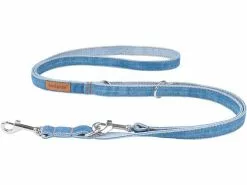 Amiplay Hundeleine Denim, 1 - 2 m, verstellbar, Hellblau