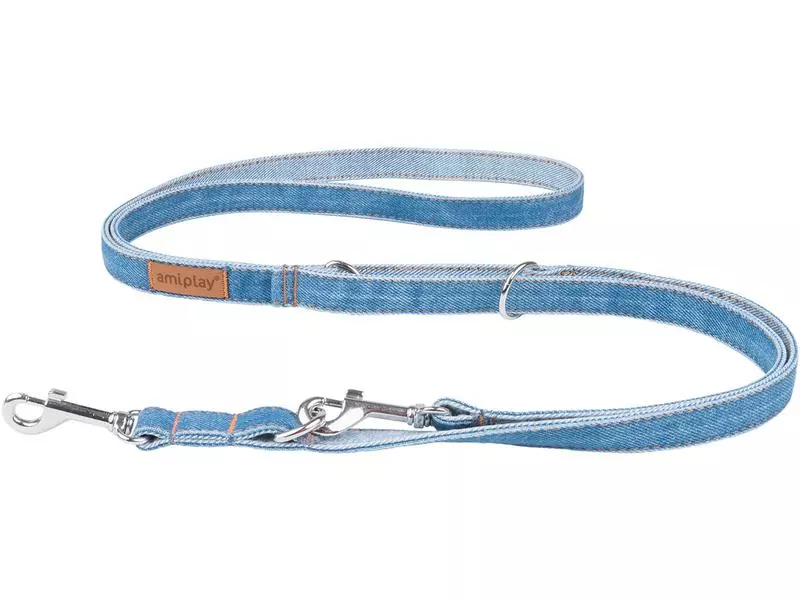 Amiplay Hundeleine Denim, 1 - 2 m, verstellbar, Hellblau 1 Amiplay Hundeleine Denim, 1 - 2 m, verstellbar, Hellblau