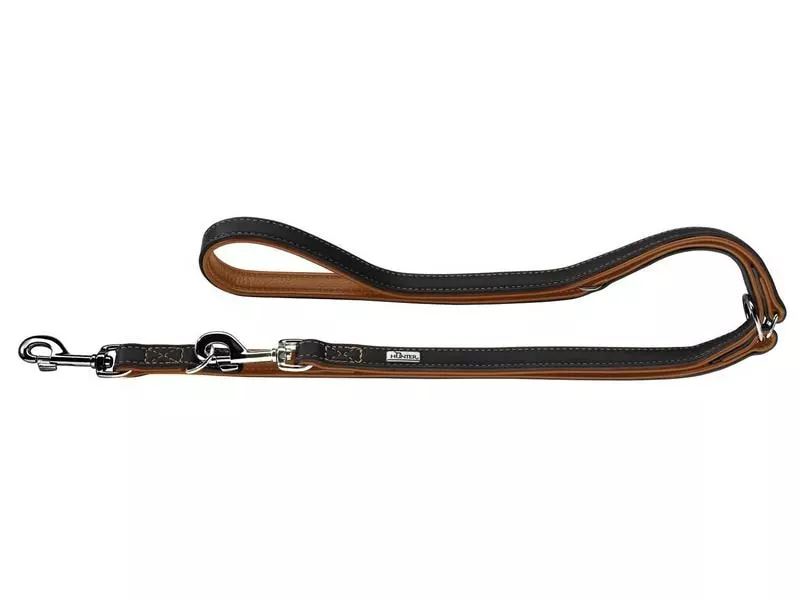 Hunter Hundeleine Canadian, 2m, Schwarz/Cognac, verstellbar 1 Hunter Hundeleine Canadian, 2m, Schwarz/Cognac, verstellbar