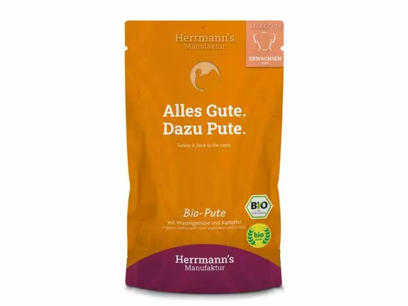 Herrmann's Nassfutter Bio Pute mit Wurzelgemüse, Kartoffeln und Fenchel 1 Herrmann's Nassfutter Bio Pute mit Wurzelgemüse, Kartoffeln und Fenchel