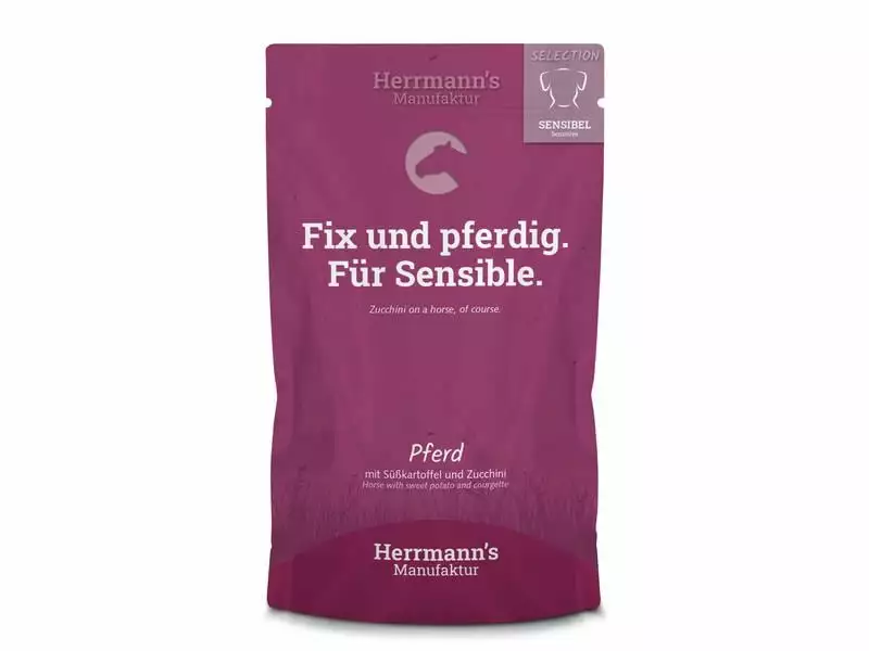 Herrmann's Nassfutter Sensibel Pferd mit Süsskartoffel und Zucchini 1 Herrmann's Nassfutter Sensibel Pferd mit Süsskartoffel und Zucchini