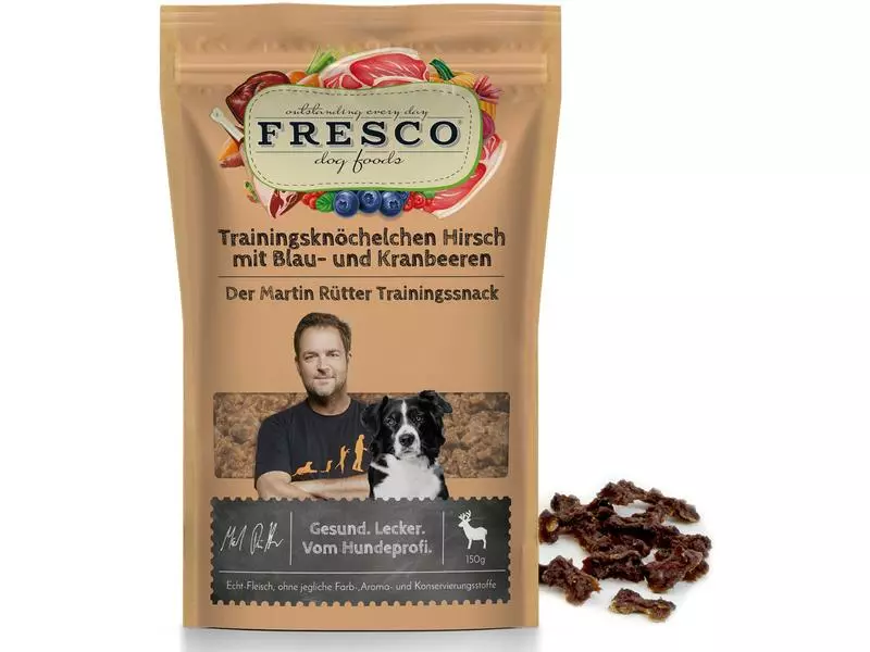 FRESCO Martin Rütter Trainingsknöchelchen Hirsch&Blaubeeren, 150 g 1 FRESCO Martin Rütter Trainingsknöchelchen Hirsch&Blaubeeren, 150 g