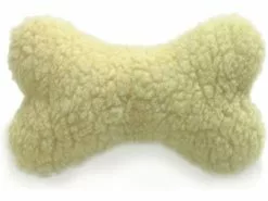 SwissPet Hunde-Spielzeug Spielknochen Lammfell, 16 cm