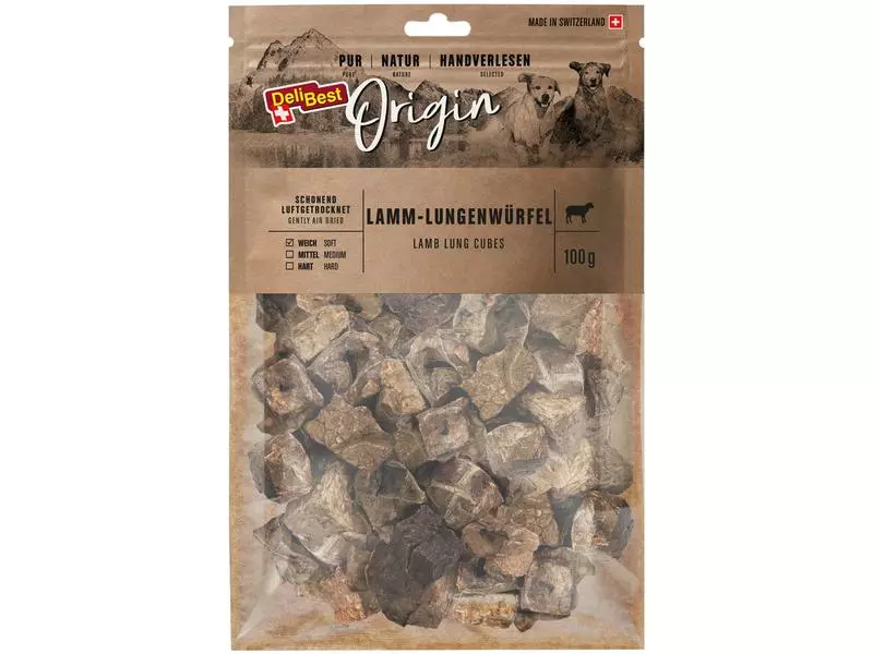 DeliBest Kausnack Origin Lamm-Lungenwürfel 100 g 1 DeliBest Kausnack Origin Lamm-Lungenwürfel 100 g