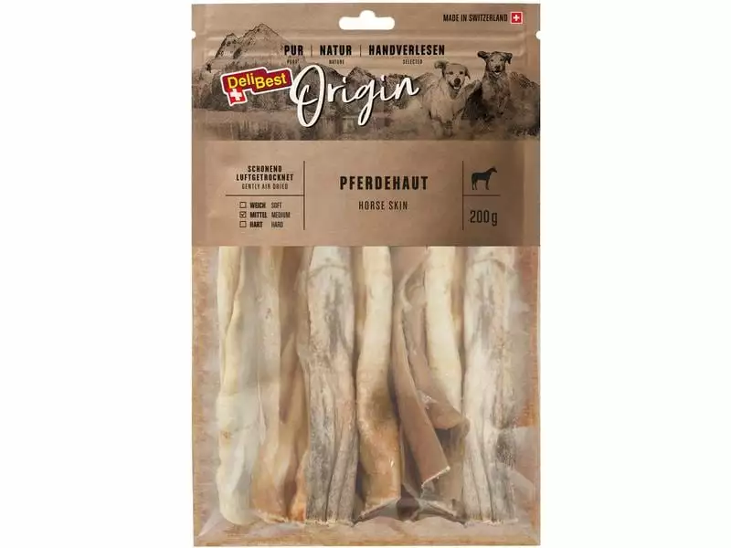 DeliBest Kausnack Origin Pferdehaut 200 g 1 DeliBest Kausnack Origin Pferdehaut 200 g