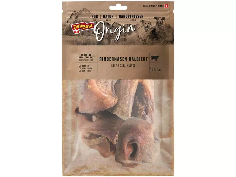 DeliBest Kausnack Origin Rindernasen halbiert 4 Stk. 1 DeliBest Kausnack Origin Rindernasen halbiert 4 Stk.