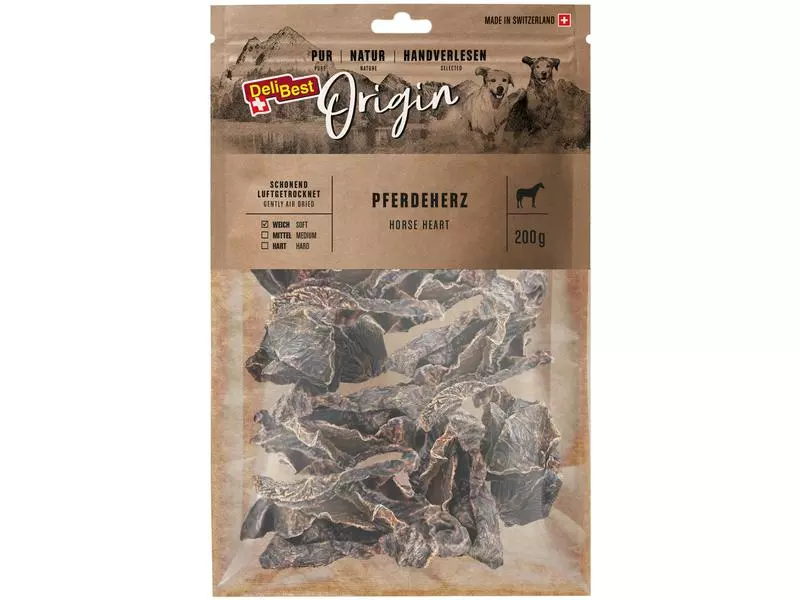 DeliBest Kausnack Origin Pferdeherz 200 g 1 DeliBest Kausnack Origin Pferdeherz 200 g
