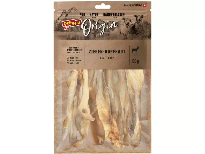 DeliBest Kausnack Origin Ziegen-Kopfhaut 100 g 1 DeliBest Kausnack Origin Ziegen-Kopfhaut 100 g