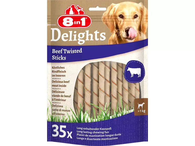 8in1 Kausnack Delights Beef Twisted Sticks, 35 Stk., 190 g 1 8in1 Kausnack Delights Beef Twisted Sticks, 35 Stk., 190 g