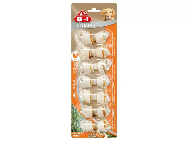 8in1 Kausnack Delights Chicken Bones XS, 7 Stk., 84 g 1 8in1 Kausnack Delights Chicken Bones XS, 7 Stk., 84 g