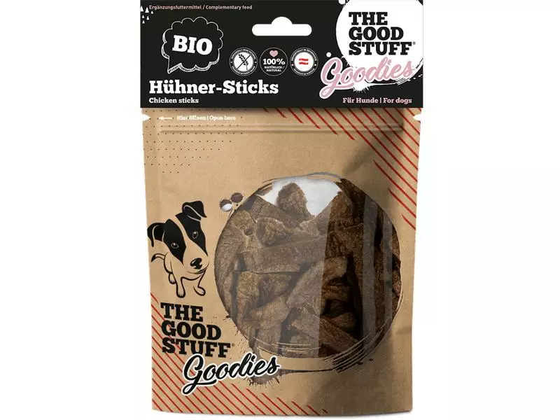 The Goodstuff Leckerli BIO Hühner-Sticks 150g 1 The Goodstuff Leckerli BIO Hühner-Sticks 150g